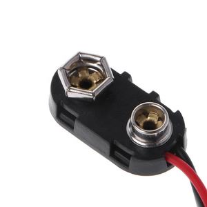 Klip Baterai 9V Tipe I Tipe T Konektor dengan Kabel Timah 150mm Hitam Merah - Product Image 3