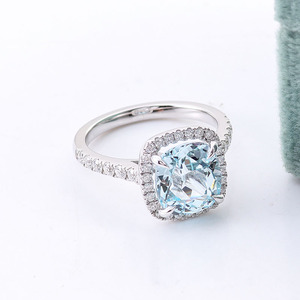 2023 bijoux femmes anneaux bleu <span class=keywords><strong>aigue</strong></span>-<span class=keywords><strong>marine</strong></span> coussin coupe broche réglage laboratoire pierres précieuses <span class=keywords><strong>prix</strong></span> 925 argent sterling plaqué or bagues - Product Image 6