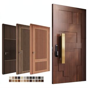 Puerta Exterior Moderna de Madera Sólida Estilo Europeo con Cerradura Inteligente Antirrobo para Apartamento, Hotel, Villa - Product Image 2