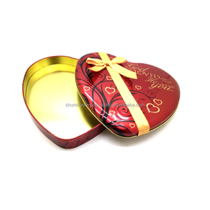 Tùy chỉnh Cmyk in hình trái tim hộp thiếc với dập nổi và cửa sổ ba mảnh có thể - Product Image 6