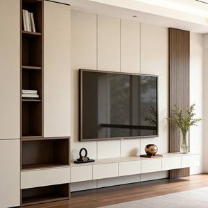 Customized Modern Minimalist Luxury <b>TV</b> Cabinet <b>Wall</b>-<b>Mounted</b> Design With Integrated Shelving <b>for</b> Home/Living Room - Product Image 6