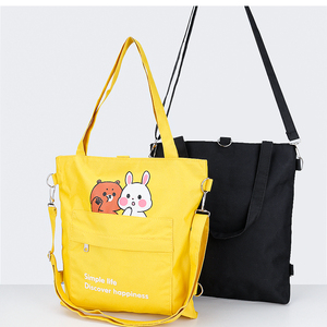 Bolsas de Lona Reutilizables Personalizadas y Duraderas con Bolsillo con Cremallera y Correa para el Hombro para Compras Diarias - Product Image 3