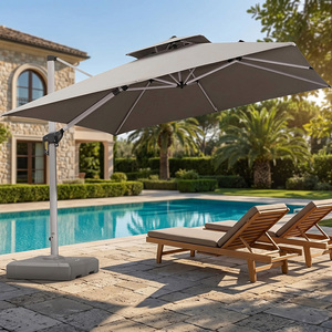 food lion patio umbrella Abba 9FT Lyon Outdoor Patio Outdoor Table Umbrella with Push Button Tilt and Crank Market Umbrella 8 Sturdy Ribs UV Protection Waterproof for Garden Deck Backyard Pool Beige Featuring 360 rotation and 90 vertical tilt HD Designs Outdoors Tropical Leaves