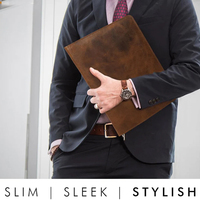 Portefeuille en cuir personnalisé Logo personnalisé Cadeau de Noël Hommes/His/Her-avec pochette en cuir Porte-documents de poche