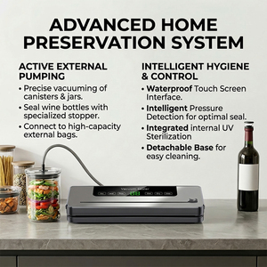 Scelleuse <span class=keywords><strong>sous</strong></span> <span class=keywords><strong>vide</strong></span> automatique de haute qualité à écran tactile pour usage domestique avec coupe-sacs et aspiration externe pour la conservation des aliments - Product Image 4