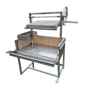TOSHINE TS-PC-04M Griglia Commerciale per BBQ <span class=keywords><strong>Argentino</strong></span> V-Grate in Acciaio Inossidabile con Mattoni Refrattari e Brasero Laterale - Product Image 2