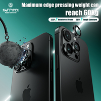 Protection d'objectif d'appareil photo pour téléphone portable en saphir HD 2.5D anti-choc, anti-rayures et anti-traces de doigts pour IP 15 Pro/16 Pro/17 Pro
