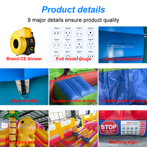 Aoyu thương mại khủng long Inflatable lâu đài nhảy lâu đài với trượt Combo sân chơi trường chướng ngại vật cho trẻ em - Product Image 4