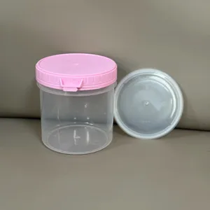 Hot bán rỗng miệng rộng Slime lưu trữ container 500ml bán rõ ràng nhựa PP Kem Jar