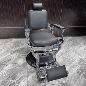 Sillón de Barbería Hidráulico Dorado y Negro, Silla de Estilismo Reclinable con Rotación de 360 Grados, Mueble Comercial Resistente - Product Image 2