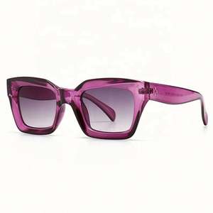 Lunettes de soleil carrées vintage bleu violet avec logo personnalisé, protection UV400, style œil de chat pour femme, collection 2021 – Meilleures ventes - Product Image 1