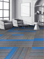 Dalles de moquette bouclée en polypropylène 500x500mm, modulaires, pour bureaux commerciaux, usage intensif, antidérapantes, modernes, faibles émissions de COV