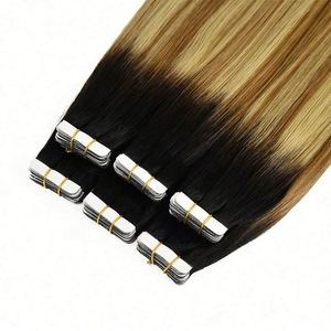 New Remy Russian Cuticle Aligned Human Hair Tape in Hair Extensions Raw Genius Tape - Product Image 1