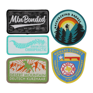 Patch de logo en tissu tissé brodé avec crochet pour chapeaux gilet Gear et patch de lettre tissé Tan - Product Image 1