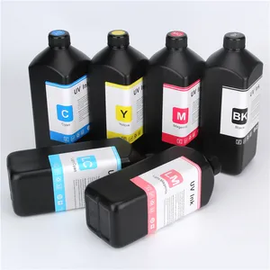 Encre UV durcissable souple et rigide pour imprimante Epson 1000 4880 Nx420 L805 L1800 4800 6 couleurs 1390 Ml Eco Led-UV personnalisée Cmyk WW