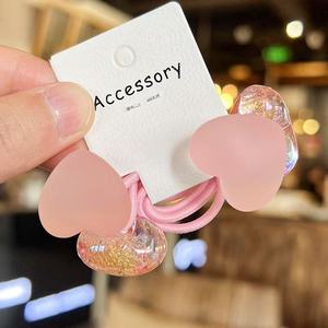 Personalizzato coreano semplice dolce 2 pz/set elastici per capelli per bambini opachi cuore rosa perline di plastica per bambini cravatte per capelli <span class=keywords><strong>accessori</strong></span> per capelli - Product Image 6