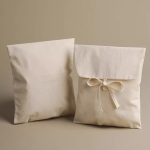 Sac d'emballage biodégradable en coton biologique avec logo personnalisé, idéal pour sous-vêtements, chaussures, avec rabat – Offre Spéciale - Product Image 5