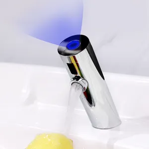 GIBO-grifo de lavabo led con luz inteligente, grifería de baño