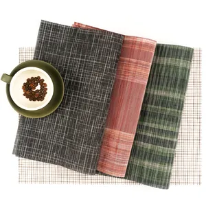 STARUNK Heat-resistant Place Mats Non-slip Washable PVC Rectangle Table Mats Woven Vinyl Placemat For Dinner