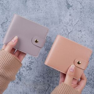 Factory Customized Logo PU Leather Business <b>Card</b> <b>Wallet</b> Button Vintage Style Cash Coin Purse Travel Document Change 4 Inch - Product Image 4