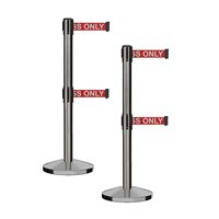 Poteau de guidage rétractable à double ligne pour files d'attente et contrôle des foules - Offre Spéciale