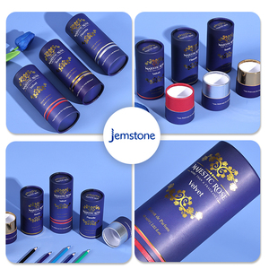 Emballage personnalisé alimentaire de luxe Tube en carton noir Push Up feuille d'or ronde emballage de boîte de tube en papier - Product Image 2