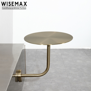 WISEMAX FURNITURE <span class=keywords><strong>Table</strong></span> ronde <span class=keywords><strong>murale</strong></span> simple en acier inoxydable, petite <span class=keywords><strong>table</strong></span> à manger en métal personnalisée pour salon de thé ou café - Product Image 5