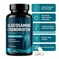 Capsules de Glucosamine, Chondroïtine et Calcium OEM avec Vitamine D3, favorisent la santé du cartilage et des os, soulagent l'inconfort articulaire
