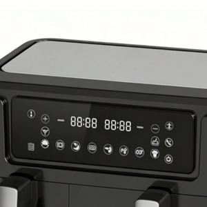 Four électrique moderne 10L avec friteuse à air numérique, carré, en plastique, sans huile, revêtement antiadhésif, usage domestique, 1800/2400W, cuisson économe en énergie - Product Image 2