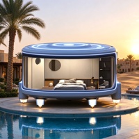 Vente Flash : Villa Modulaire en Acier T1, Maison Conteneur, Glamping, Hôtel, Cabane avec Véranda en Verre