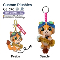 Porte-clés en alliage de zinc en forme de chat en peluche mignon, pendentif de sac à dos durable, cadeau pour couple, dessin animé, anime, vente en gros