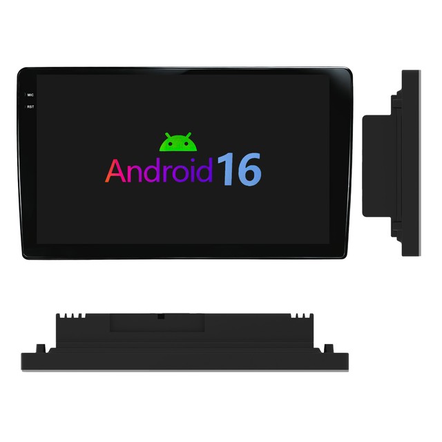 Android 16 Car Multimedia Player 9 Inch 3+64G Universal Car Stereo with Wireless CarPlay Android Auto 4G and ASP Audio
