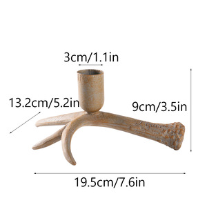 Nuovo Portacandele Vintage a Forma di Corna di Cervo in Resina Ecologica Fatto a Mano per Casa e Ristorante, Ideale per Natale, Pasqua e San Valentino - Product Image 6