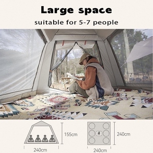 Tenda da Campeggio Automatica Pop-Up Resistente per 4-<span class=keywords><strong>5</strong></span> Persone, Impermeabile e Anti-UV per Uso Esterno - Product Image 5