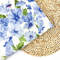 Tissu en mélange de nylon et de rayonne tissé, imprimé floral aquarelle, 85 GSM, anti-UV, respirant, pour robe, chemise, sac, textile de maison pour femme