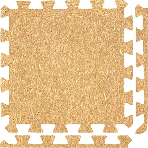 LEECORK Wholesale Gym Cork Puzzle Mat 12 In Non-toxic Soft Interlocking Cork Expandable Flooring Pad