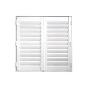 Modern White PVC Plantation Shutters Durable Folding Louver Curtains for Living Room and Bedroom