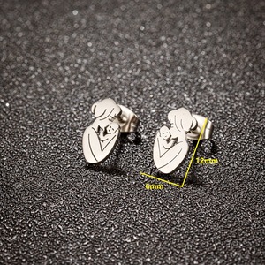 Gros fête des mères Thanksgiving coeur accessoires boucles d'oreilles en acier inoxydable niche maman tient bébé boucles d'oreilles cadeaux pour les femmes - Product Image 6