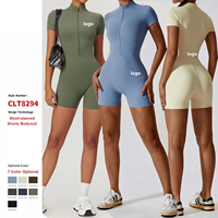 Nouvelle combinaison de sport personnalisée à fermeture éclair, extensible, à bretelles halter, longueur intégrale, séchage rapide, pour fitness et yoga, tenue d'entraînement haute performance