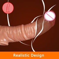 Condón de silicona con textura de cuero para pene, dispositivo de masturbación portátil para hombres, funda de silicona para dildo LM-D805