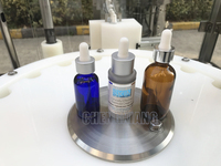 Machine de remplissage, de bouchage et d'étiquetage automatique à 2 buses pour tincture, sérum et huile essentielle, commande PLC, 5-30 ml