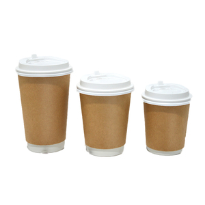 Gobelets à café en papier PE à double paroi biodégradables imprimés sur mesure, 8 oz/10 oz/12 oz/16 oz/22 oz, pour boissons chaudes, avec couvercle - Product Image 1