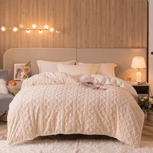 Couette double nordique chaud hiver moelleux <span class=keywords><strong>Plaid</strong></span> couette couvre-lit très épais - Product Image 4
