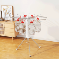 Séchoir à linge pliable en métal Dreamland, design pieuvre, gain de place, avec roulettes flexibles, pour la famille