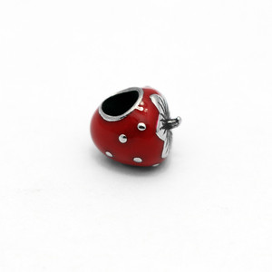 yunnique Stainless Steel <b>Bracelet</b> With <b>Red</b> Strawberry Bead Epoxy Resin Charm Unisex Gift Jewelry - Product Image 3