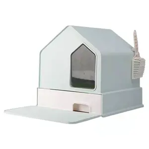 Gran oferta 2024, caja de arena cerrada para productos para mascotas para gatos grandes, fácil limpieza, gran espacio, casa de nieve, caja de arena para gatos