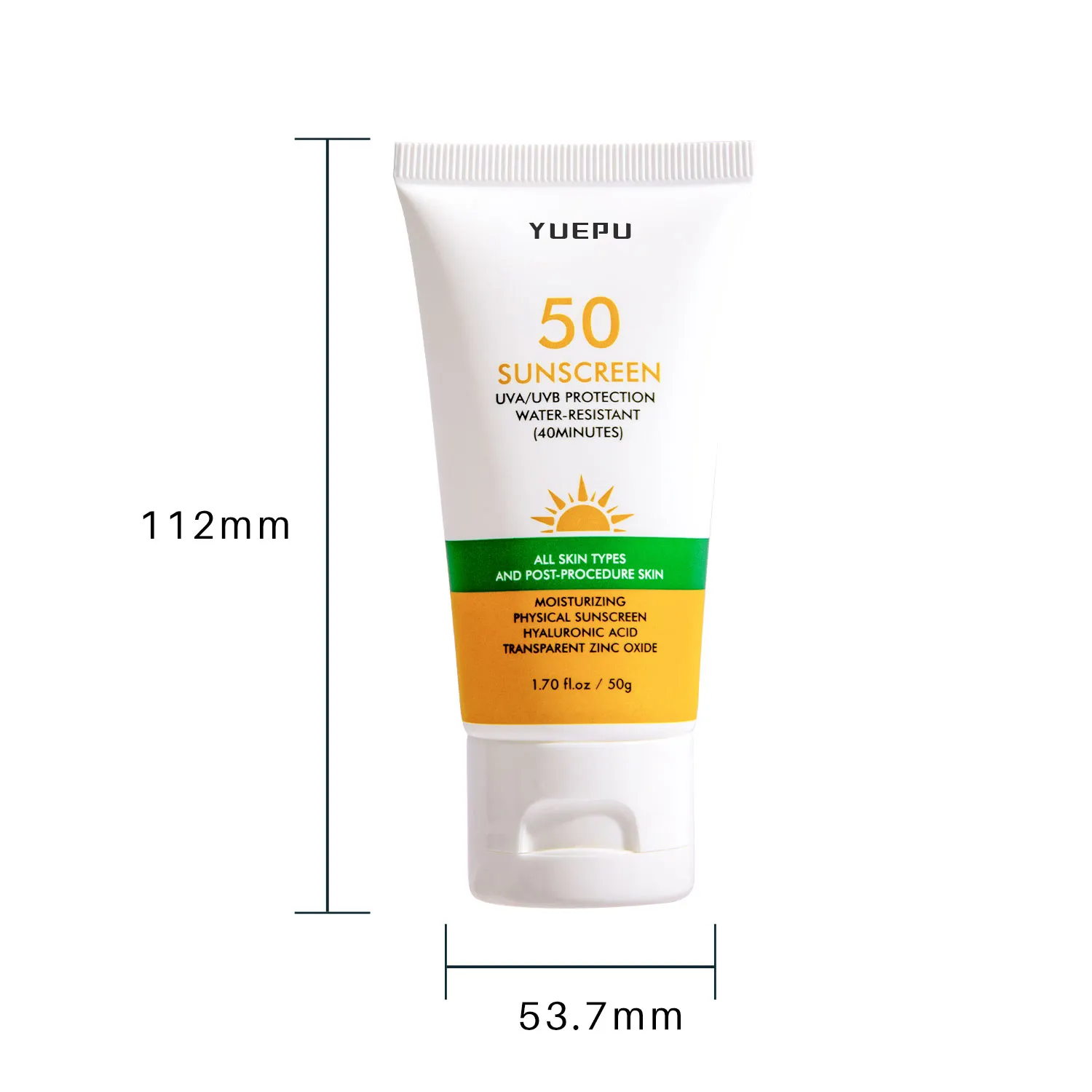 내츄럴 페이스 미백 보습 SPF50 + UV 선크림 방수 산화 방지 선크림 바디 페이셜 50g 선블록 로션