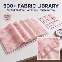Jupe en mousseline de soie à imprimé floral rose pour femmes, mode féminine, fabricant de vêtements sur mesure OEM ODM, vente en gros