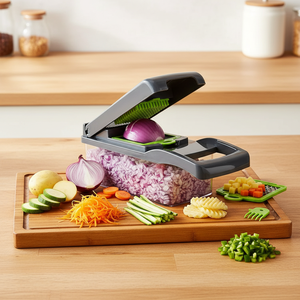 Accessoires de <span class=keywords><strong>cuisine</strong></span> en gros d'usine : Coupe-légumes manuel multifonctionnel en plastique 14 pièces, hachoir à légumes et oignons, <span class=keywords><strong>mandoline</strong></span> - Product Image 1