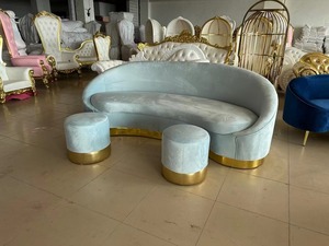 Canapé de scène de mariage moderne personnalisé en cuir PU blanc de luxe, chaise d'événement pour mariés, hôtels, salons, extérieur et chambres à coucher - Product Image 4